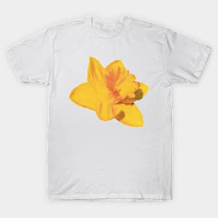 Yellow Daffodil Flower Tilted T-Shirt